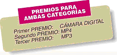 Premios: Cámaras Digitales, MP4, MP3